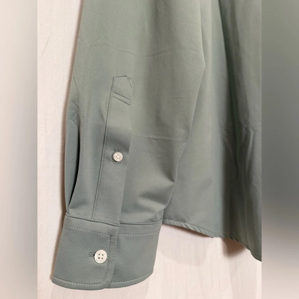 NWT J. Crew Factory Men's All Day Performance Button Down Shirt - Light Olive- L